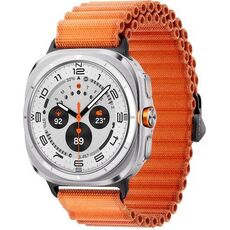 Samsung Galaxy Watch Ultra | 47 mm | Titanium White | Trail/Orange, Размер ремешка : M/L, Цвет ремешка: Orange, Тип ремешка : Trail, Размер корпуса : 47 мм, Цвет: Titanium White, Подключение часов : Bluetooth / Wi-Fi + 4G LTE