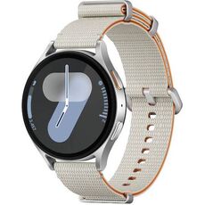 Samsung Galaxy Watch 7 | 44 mm | 4G LTE | Silver | Athleisure/Cream, Размер ремешка : S/M, Цвет ремешка: Cream, Тип ремешка : Athleisure, Размер корпуса : 44 мм, Цвет: Silver, Подключение часов : Bluetooth / Wi-Fi + 4G LTE