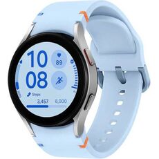 Samsung Galaxy Watch FE | 40 mm | 4G LTE | Silver | Sport/Sky Blue, Цвет ремешка: Sky Blue, Размер корпуса : 40 мм, Цвет: Silver, Подключение часов : Bluetooth / Wi-Fi + 4G LTE