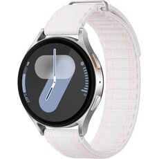 Samsung Galaxy Watch 7 | 44 mm | Silver | Fabric/Pink White, Размер ремешка : S/M, Цвет ремешка: Pink White, Тип ремешка : Fabric, Размер корпуса : 44 мм, Цвет: Silver, Подключение часов : Bluetooth / Wi-Fi