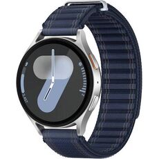 Samsung Galaxy Watch 7 | 44 mm | Silver | Fabric/Navy | M/L, Размер ремешка : M/L, Цвет ремешка: Navy, Тип ремешка : Fabric, Размер корпуса : 44 мм, Цвет: Silver, Подключение часов : Bluetooth / Wi-Fi