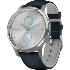 Смарт-часы Garmin Vívomove Luxe, Версия: Vívomove Luxe, Цвет: Silver Stainless Steel Case/Navy Italian Leather