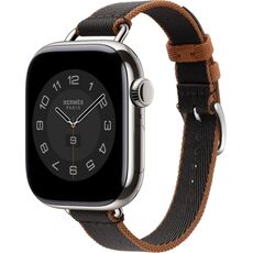 Apple Watch Hermès Series 10 | 42 мм, Размер ремешка : 140–175 мм, Размер корпуса : 42 мм, Цвет: Noir/Gold