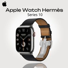 Apple Watch Hermès Series 10 | 46 мм, Размер ремешка : 165–200 мм, Размер корпуса : 46 мм, Цвет: Noir