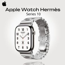 Apple Watch Hermès Series 10 | 46 мм | M, Размер ремешка : 160–175 мм, Размер корпуса : 46 мм, Цвет: Silver
