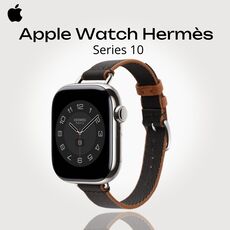 Apple Watch Hermès Series 10 | 42 мм, Размер ремешка : 140–175 мм, Размер корпуса : 42 мм, Цвет: Noir/Gold