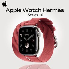 Apple Watch Hermès Series 10 | 42 мм, Размер ремешка : 130–155 мм, Размер корпуса : 42 мм, Цвет: Rouge Grenat
