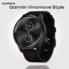 Смарт-часы Garmin Vívomove Style, Версия: Vívomove Style, Цвет: Graphite Aluminum Case/Black Pepper Woven Nylon Band