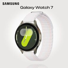 Samsung Galaxy Watch 7 | 44 mm | 4G LTE | Green | Fabric/Pink White, Размер ремешка : S/M, Цвет ремешка: Pink White, Тип ремешка : Fabric, Размер корпуса : 44 мм, Цвет: Green, Подключение часов : Bluetooth / Wi-Fi + 4G LTE