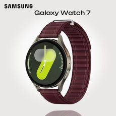Samsung Galaxy Watch 7 | 44 mm | 4G LTE | Green | Fabric/Wine, Тип ремешка : Fabric, Размер корпуса : 44 мм, Цвет: Green, Цвет ремешка: Wine, Размер ремешка : S/M, Подключение часов : Bluetooth / Wi-Fi + 4G LTE
