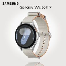 Samsung Galaxy Watch 7 | 44 mm | Silver | Athleisure/Cream, Размер ремешка : S/M, Цвет ремешка: Cream, Тип ремешка : Athleisure, Размер корпуса : 44 мм, Цвет: Silver, Подключение часов : Bluetooth / Wi-Fi