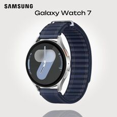 Samsung Galaxy Watch 7 | 44 mm | Silver | Fabric/Navy | M/L, Тип ремешка : Fabric, Размер корпуса : 44 мм, Цвет: Silver, Цвет ремешка: Navy, Размер ремешка : M/L, Подключение часов : Bluetooth / Wi-Fi