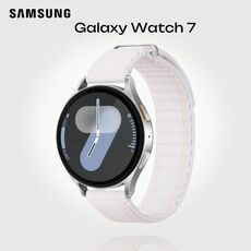 Samsung Galaxy Watch 7 | 44 mm | Silver | Fabric/Pink White, Тип ремешка : Fabric, Размер корпуса : 44 мм, Цвет: Silver, Цвет ремешка: Pink White, Размер ремешка : S/M, Подключение часов : Bluetooth / Wi-Fi
