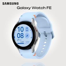 Samsung Galaxy Watch FE | 40 mm | 4G LTE | Silver | Sport/Sky Blue, Цвет ремешка: Sky Blue, Размер корпуса : 40 мм, Цвет: Silver, Подключение часов : Bluetooth / Wi-Fi + 4G LTE
