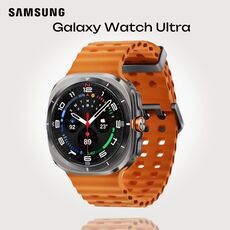 Samsung Galaxy Watch Ultra | 47 mm | Titanium Silver | Marine/Orange, Размер ремешка : M/L, Цвет ремешка: Orange, Тип ремешка : Marine, Размер корпуса : 47 мм, Цвет: Titanium Silver, Подключение часов : Bluetooth / Wi-Fi + 4G LTE