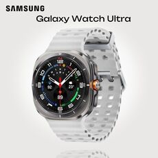 Samsung Galaxy Watch Ultra | 47 mm | Titanium Silver | Marine/White, Тип ремешка : Marine, Размер корпуса : 47 мм, Цвет: Titanium Silver, Цвет ремешка: White, Размер ремешка : M/L, Подключение часов : Bluetooth / Wi-Fi + 4G LTE