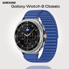 Galaxy Watch 8 Classic | 46 мм | 4G LTE | Black | Fabric/Blue | S/M, Тип ремешка : Fabric, Размер корпуса : 46 мм, Цвет: Black, Цвет ремешка: Blue, Размер ремешка : S/M, Подключение часов : Bluetooth / Wi-Fi + 4G LTE