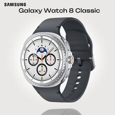 Galaxy Watch 8 Classic | 46 мм | 4G LTE | White | Sport/Graphite | S/M, Тип ремешка : Sport, Размер корпуса : 46 мм, Цвет: White, Цвет ремешка: Graphite, Размер ремешка : S/M, Подключение часов : Bluetooth / Wi-Fi + 4G LTE