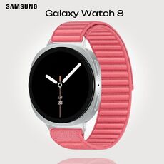 Galaxy Watch 8 | 40 мм | Silver | Fabric/Red | M/L, Размер ремешка : M/L, Тип ремешка : Fabric, Размер корпуса : 40 мм, Подключение часов : Bluetooth / Wi-Fi, Цвет ремешка: Red, Цвет: Silver
