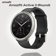 Часы Amazfit Active 2 (Round) Black Leather – Premium