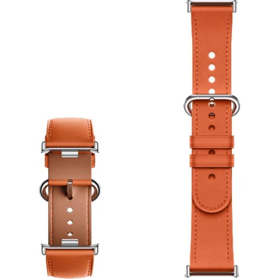 Кожаный быстросъемный ремешок для Xiaomi Smart Band 9/8 Pro Orange, Цвет: Orange, изображение 2 Кожаный быстросъемный ремешок для Xiaomi Smart Band 9/8 Pro Orange, Цвет: Orange, изображение 2