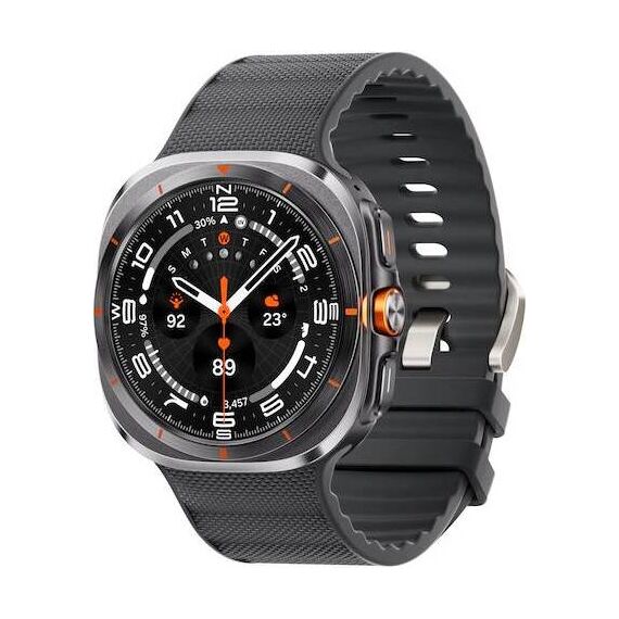 Galaxy Watch Ultra | 47 mm | Titanium Gray | Peakform/Dark Gray, Размер ремешка : M/L, Цвет ремешка: Dark Gray, Тип ремешка : Peakform, Размер корпуса : 47 мм, Цвет: Titanium Gray, Подключение часов : Bluetooth / Wi-Fi + 4G LTE