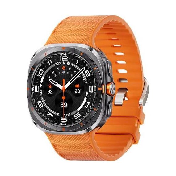 Galaxy Watch Ultra | 47 mm | Titanium Gray | Peakform/Orange, Размер ремешка : M/L, Цвет ремешка: Orange, Тип ремешка : Peakform, Размер корпуса : 47 мм, Цвет: Titanium Gray, Подключение часов : Bluetooth / Wi-Fi + 4G LTE