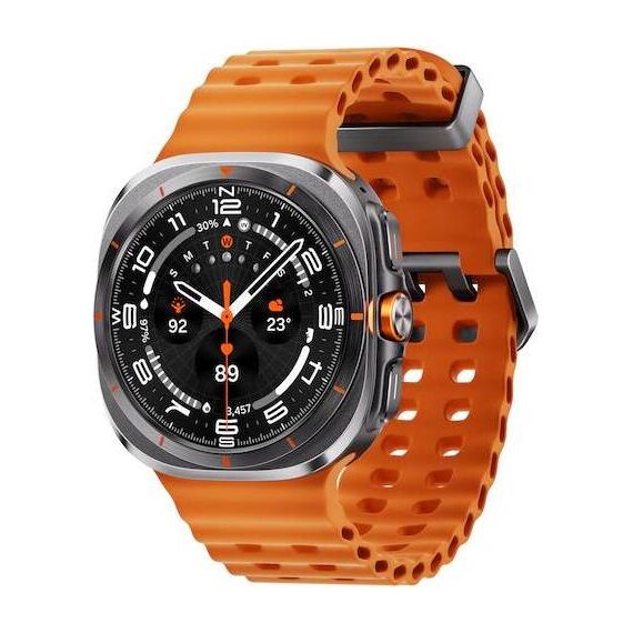 Galaxy Watch Ultra | 47 mm | Titanium Gray | Marine/Orange, Размер ремешка : M/L, Цвет ремешка: Orange, Тип ремешка : Marine, Размер корпуса : 47 мм, Цвет: Titanium Gray, Подключение часов : Bluetooth / Wi-Fi + 4G LTE
