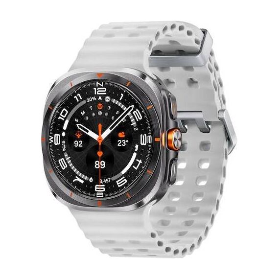 Galaxy Watch Ultra | 47 mm | Titanium Gray | Marine/White, Размер ремешка : M/L, Цвет ремешка: White, Тип ремешка : Marine, Размер корпуса : 47 мм, Цвет: Titanium Gray, Подключение часов : Bluetooth / Wi-Fi + 4G LTE, изображение 2
