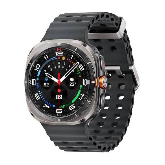 Galaxy Watch Ultra | 47 mm | Titanium Silver | Marine/Dark Gray, Размер ремешка : M/L, Цвет ремешка: Dark Gray, Тип ремешка : Marine, Размер корпуса : 47 мм, Цвет: Titanium Silver, Подключение часов : Bluetooth / Wi-Fi + 4G LTE