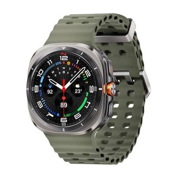 Galaxy Watch Ultra | 47 mm | Titanium Silver | Marine/Green, Размер ремешка : M/L, Цвет ремешка: Green, Тип ремешка : Marine, Размер корпуса : 47 мм, Цвет: Titanium Silver, Подключение часов : Bluetooth / Wi-Fi + 4G LTE