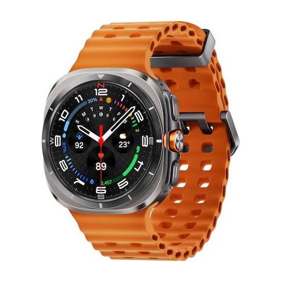 Galaxy Watch Ultra | 47 mm | Titanium Silver | Marine/Orange, Размер ремешка : M/L, Цвет ремешка: Orange, Тип ремешка : Marine, Размер корпуса : 47 мм, Цвет: Titanium Silver, Подключение часов : Bluetooth / Wi-Fi + 4G LTE