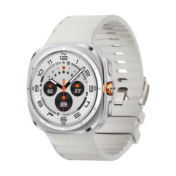 Galaxy Watch Ultra | 47 mm | Titanium White | Peakform/White Sand, Размер ремешка : M/L, Цвет ремешка: White Sand, Тип ремешка : Peakform, Размер корпуса : 47 мм, Цвет: Titanium White, Подключение часов : Bluetooth / Wi-Fi + 4G LTE