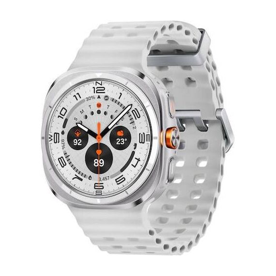 Galaxy Watch Ultra | 47 mm | Titanium White | Marine/White, Размер ремешка : M/L, Цвет ремешка: White, Тип ремешка : Marine, Размер корпуса : 47 мм, Цвет: Titanium White, Подключение часов : Bluetooth / Wi-Fi + 4G LTE