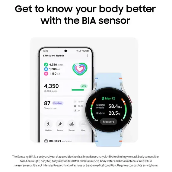 Galaxy Watch FE | 40 mm | Silver | Sport/Sky Blue, Размер корпуса : 40 мм, Цвет: Silver, Цвет ремешка: Sky Blue, Подключение часов : Bluetooth / Wi-Fi, изображение 11 Galaxy Watch FE | 40 mm | Silver | Sport/Sky Blue, Размер корпуса : 40 мм, Цвет: Silver, Цвет ремешка: Sky Blue, Подключение часов : Bluetooth / Wi-Fi, изображение 11