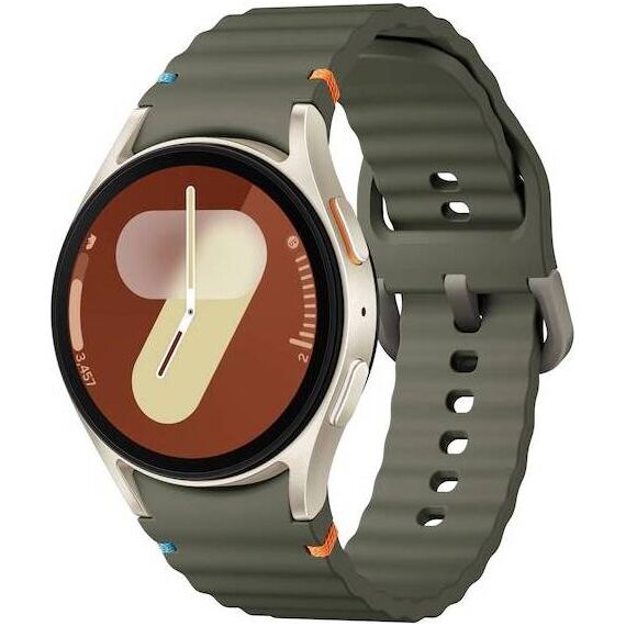 Samsung Galaxy Watch 7 | 40 mm | Cream | Sport/Green | M/L, Размер ремешка : M/L, Цвет ремешка: Green, Тип ремешка : Sport, Размер корпуса : 40 мм, Цвет: Cream, Подключение часов : Bluetooth / Wi-Fi