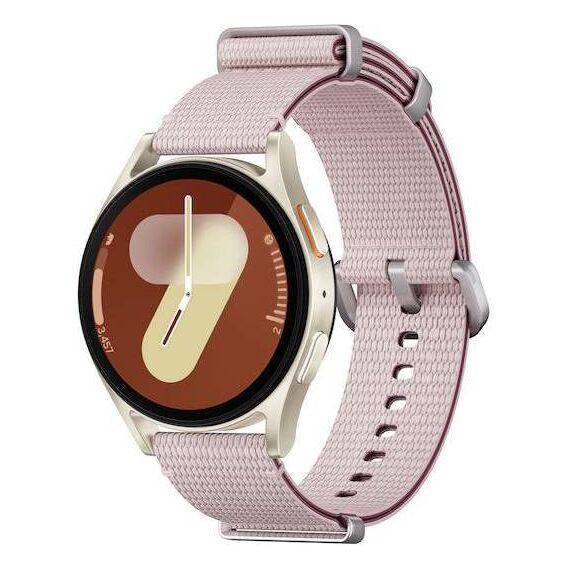 Samsung Galaxy Watch 7 | 40 mm | Cream | Athleisure/Pink | S/M, Размер ремешка : S/M, Цвет ремешка: Pink, Тип ремешка : Athleisure, Размер корпуса : 40 мм, Цвет: Cream, Подключение часов : Bluetooth / Wi-Fi