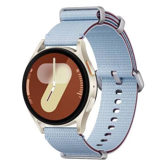 Samsung Galaxy Watch 7 | 40 mm | 4G LTE | Cream | Athleisure/Sky Blue | M/L, Размер ремешка : M/L, Цвет ремешка: Sky Blue, Тип ремешка : Athleisure, Размер корпуса : 40 мм, Цвет: Cream, Подключение часов : Bluetooth / Wi-Fi + 4G LTE