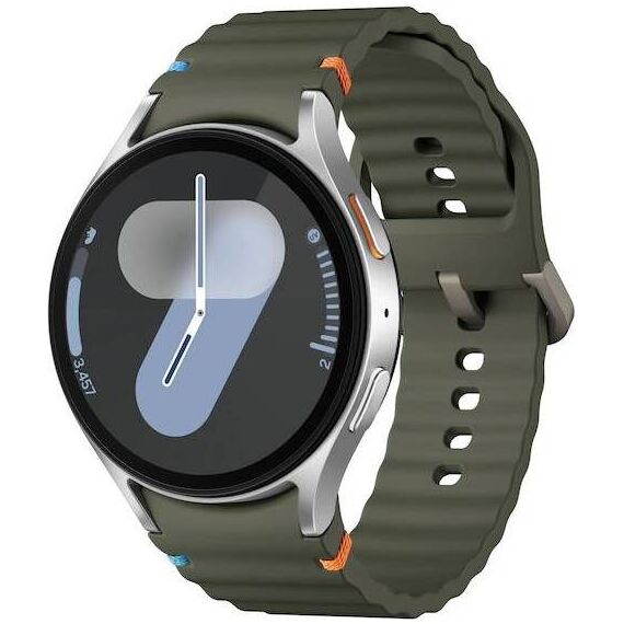 Samsung Galaxy Watch 7 | 44 mm | Silver | Sport/Green | M/L, Размер ремешка : M/L, Цвет ремешка: Green, Тип ремешка : Sport, Размер корпуса : 44 мм, Цвет: Silver, Подключение часов : Bluetooth / Wi-Fi