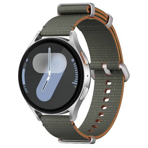 Samsung Galaxy Watch 7 | 44 mm | 4G LTE | Silver | Athleisure/Green | S/M, Размер ремешка : S/M, Цвет ремешка: Green, Тип ремешка : Athleisure, Размер корпуса : 44 мм, Цвет: Silver, Подключение часов : Bluetooth / Wi-Fi + 4G LTE