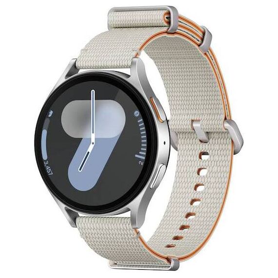 Samsung Galaxy Watch 7 | 44 mm | 4G LTE | Silver | Athleisure/Cream | S/M, Размер ремешка : S/M, Цвет ремешка: Cream, Тип ремешка : Athleisure, Размер корпуса : 44 мм, Цвет: Silver, Подключение часов : Bluetooth / Wi-Fi + 4G LTE