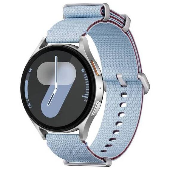 Samsung Galaxy Watch 7 | 44 mm | 4G LTE | Silver | Athleisure/Sky Blue | M/L, Размер ремешка : M/L, Цвет ремешка: Sky Blue, Тип ремешка : Athleisure, Размер корпуса : 44 мм, Цвет: Silver, Подключение часов : Bluetooth / Wi-Fi + 4G LTE