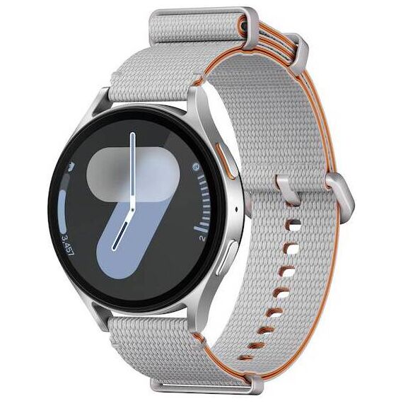 Samsung Galaxy Watch 7 | 44 mm | Silver | Athleisure/Silver | M/L, Размер ремешка : M/L, Цвет ремешка: Silver, Тип ремешка : Athleisure, Размер корпуса : 44 мм, Цвет: Silver, Подключение часов : Bluetooth / Wi-Fi