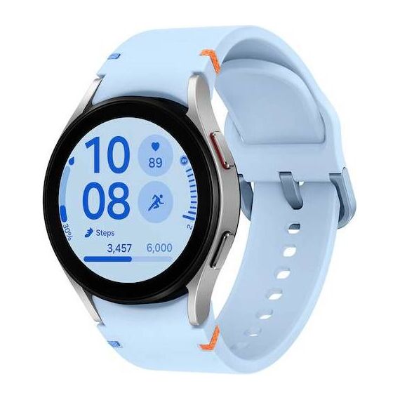 Galaxy Watch FE | 40 mm | Silver | Sport/Sky Blue, Цвет ремешка: Sky Blue, Размер корпуса : 40 мм, Цвет: Silver, Подключение часов : Bluetooth / Wi-Fi