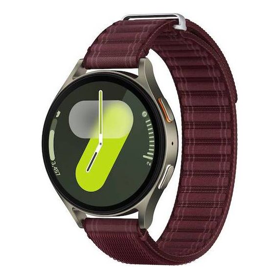 Samsung Galaxy Watch 7 | 44 mm | 4G LTE | Green | Fabric/Wine | S/M, Размер ремешка : S/M, Цвет ремешка: Wine, Тип ремешка : Fabric, Размер корпуса : 44 мм, Цвет: Green, Подключение часов : Bluetooth / Wi-Fi + 4G LTE