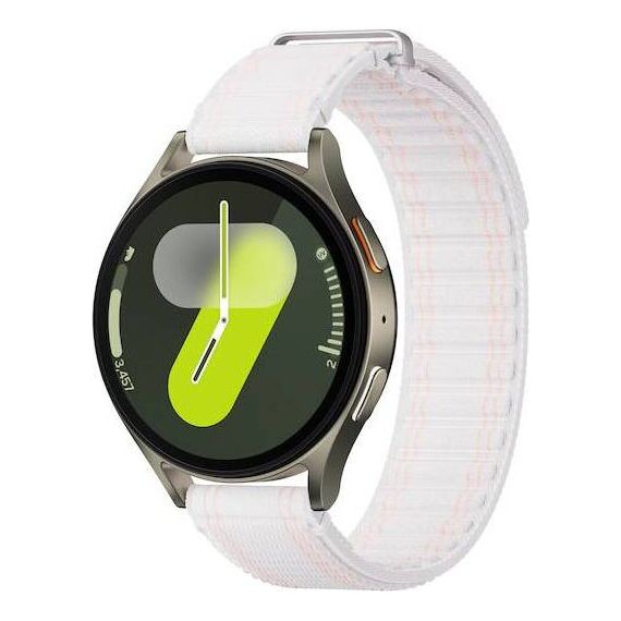 Samsung Galaxy Watch 7 | 44 mm | Green | Fabric/Pink White | S/M, Размер ремешка : S/M, Цвет ремешка: Pink White, Тип ремешка : Fabric, Размер корпуса : 44 мм, Цвет: Green, Подключение часов : Bluetooth / Wi-Fi