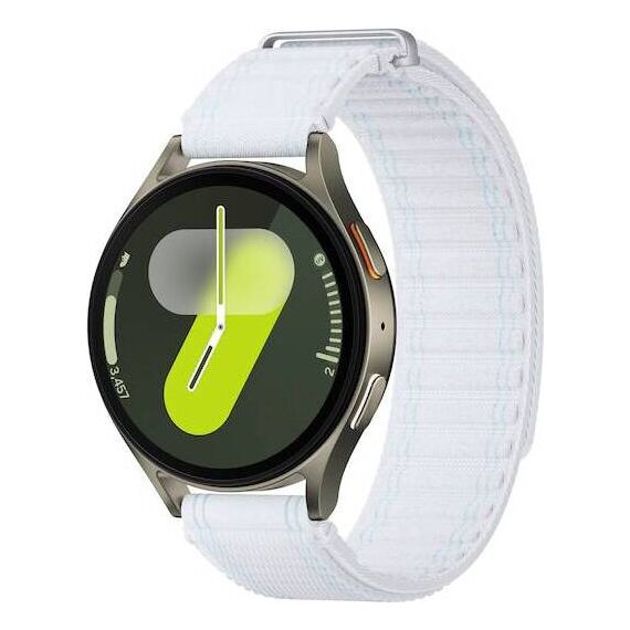 Samsung Galaxy Watch 7 | 44 mm | Green | Fabric/Blue White | M/L, Размер ремешка : M/L, Цвет ремешка: Blue White, Тип ремешка : Fabric, Размер корпуса : 44 мм, Цвет: Green, Подключение часов : Bluetooth / Wi-Fi
