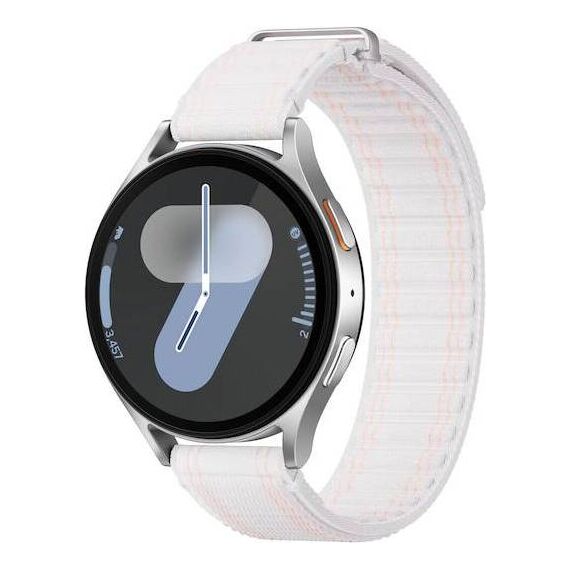 Samsung Galaxy Watch 7 | 44 mm | 4G LTE | Silver | Fabric/Pink White | S/M, Размер ремешка : S/M, Цвет ремешка: Pink White, Тип ремешка : Fabric, Размер корпуса : 44 мм, Цвет: Silver, Подключение часов : Bluetooth / Wi-Fi + 4G LTE