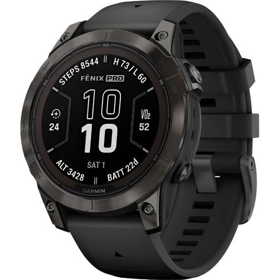 Смарт-часы Garmin Fēnix 7 Pro Sapphire Solar Edition Carbon Gray DLC Titanium, Версия: Pro | Sapphire Solar, Размер корпуса : 47 мм, Цвет: Carbon Gray DLC Titanium