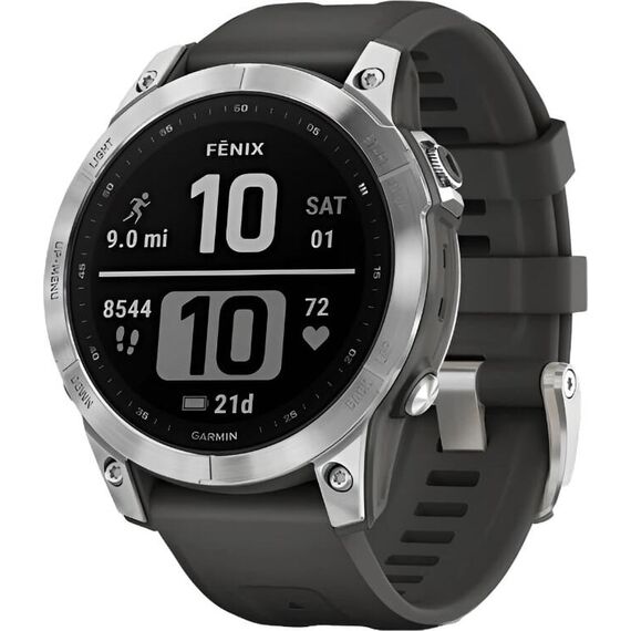 Смарт-часы Garmin Fēnix 7 Standard Edition Silver/Graphite, Версия: Standard, Размер корпуса : 47 мм, Цвет: Silver/Graphite